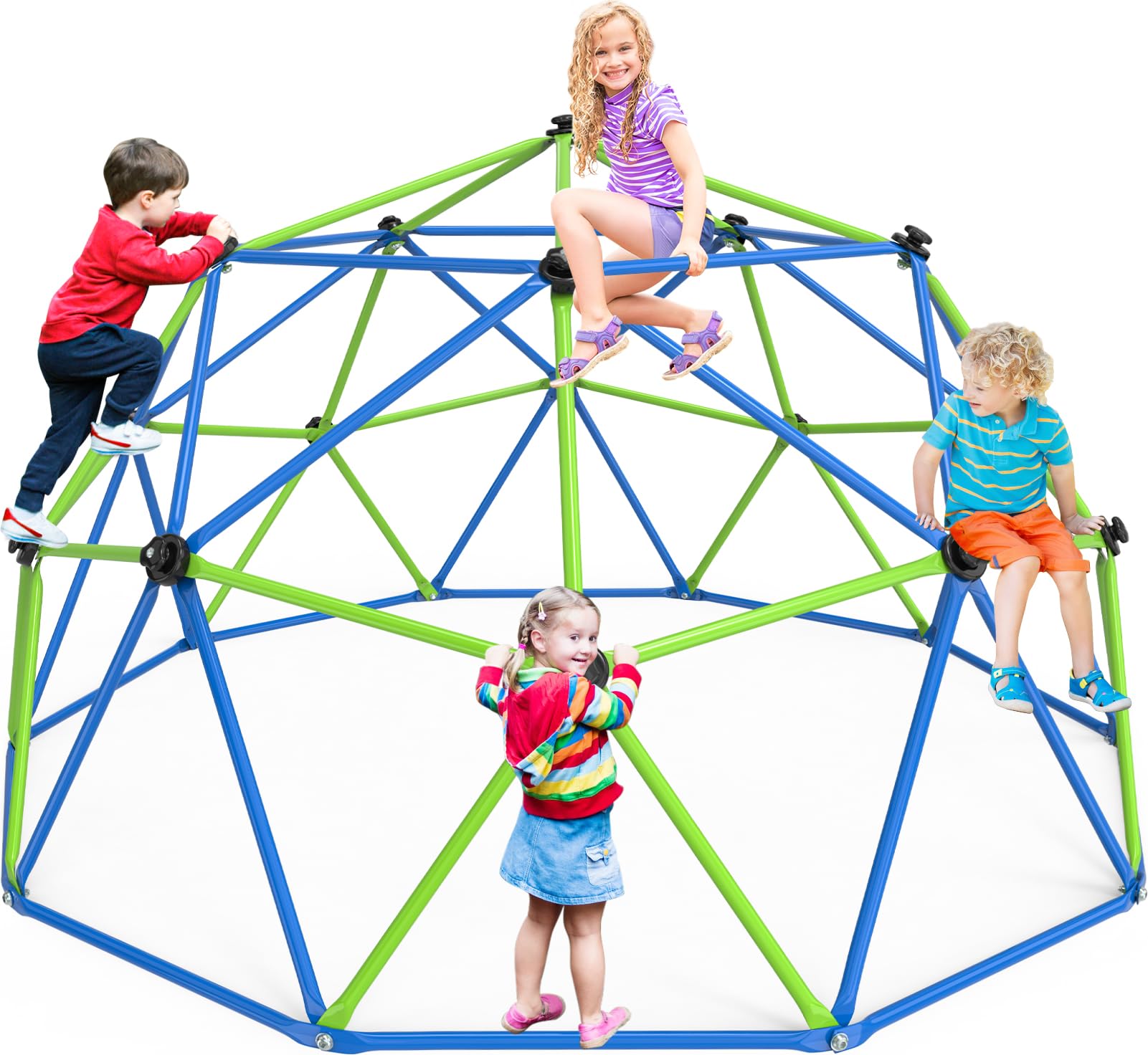 GIKPAL Climbing Dome, 10FT Dome Climber for Kids 3 to 10 Outdoor Play Equipment, Supports Up to 1000lbs Jungle Gym, Anti-Rust, Easy Assembly, Blue+