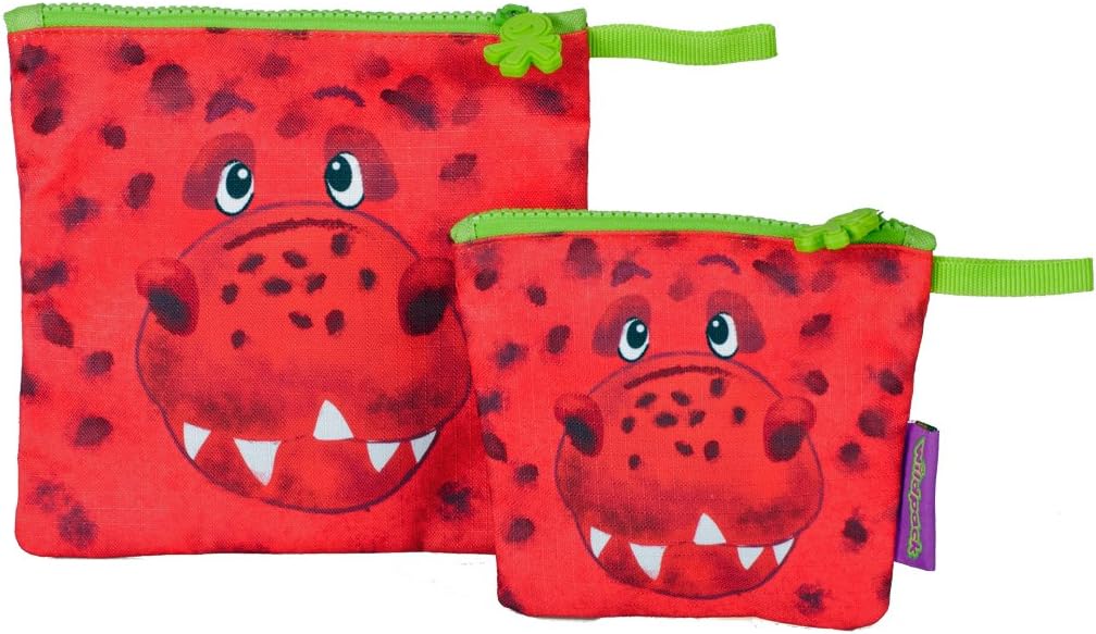 okiedog wildpack junior 86032 coated snack pack DINOSAUR for snacks on the go, red