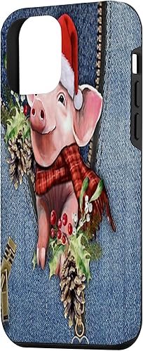 Miniatura 2 de iPhone 12 mini Pig Christmas Jean Zip PC Case