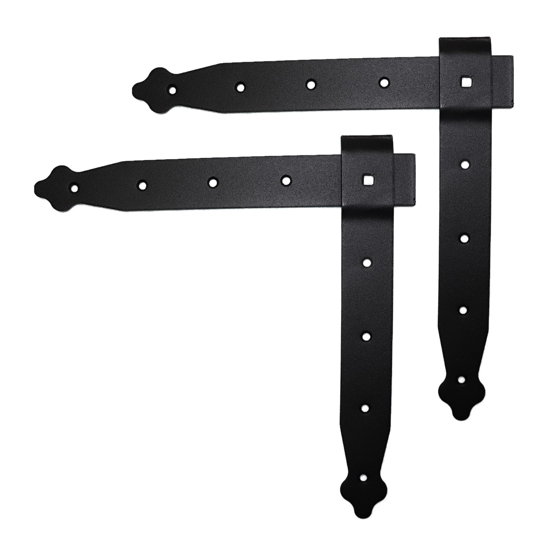 Pack of 2 x Flat Corner L Shape Plate, 250 x 250 mm Black Flat Right Angle Bracket, Decorative, Powder Coated Steel Repair Brace Support, Joining Mending Plates Connector, Rust and Corrosion Proof