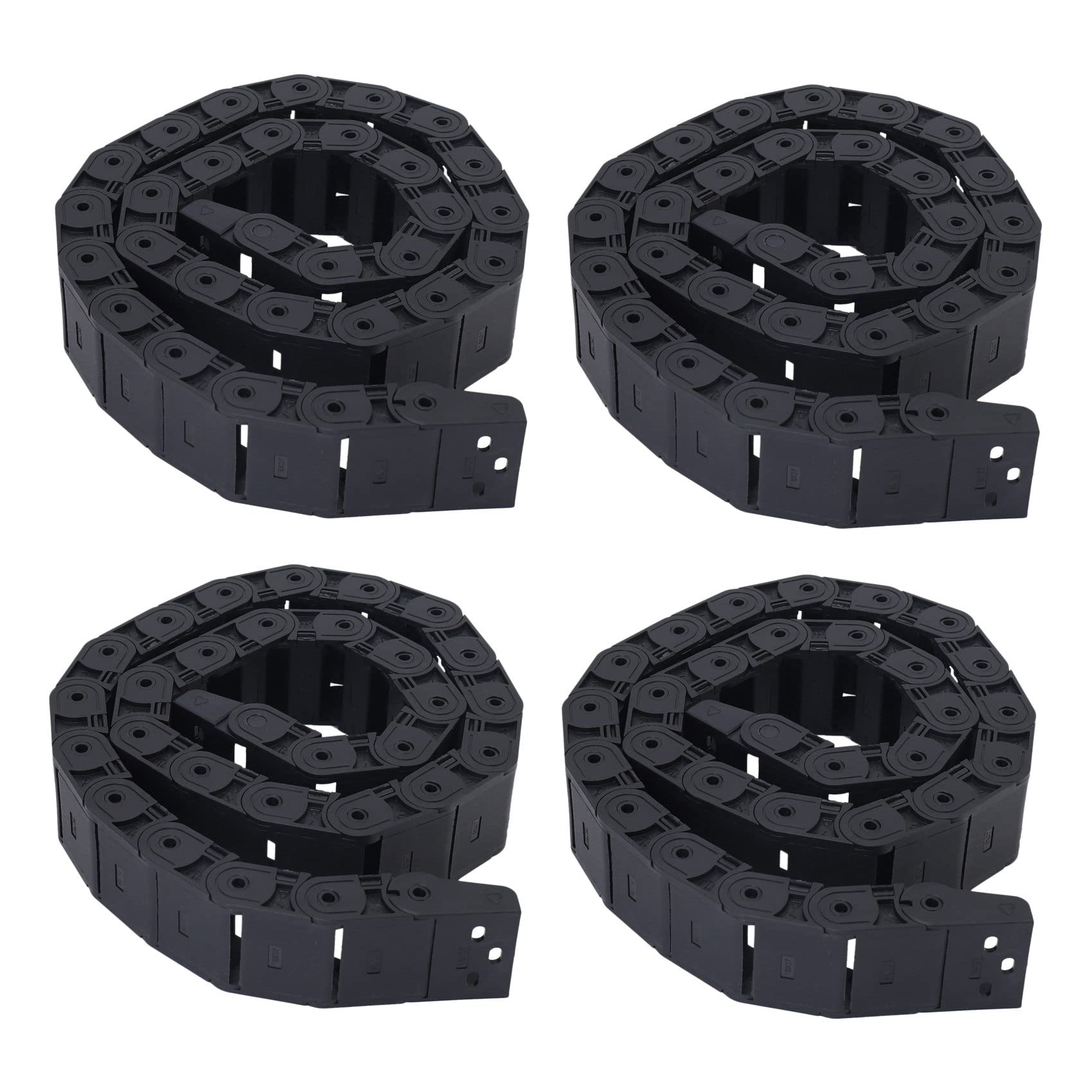 Drag chain 18mm x 37mm semi-fermé noir pour protéger les câbles mobiles