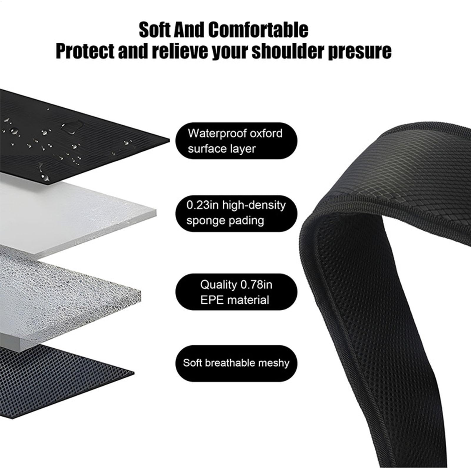 Correas para Bolsa de Golf, Correa de Hombro de Nailon Doble, Ajustable, Impermeable, Acolchada, Correas de Hombro de Repuesto, Bolsa de Golf, Correa de Hombro de Repuesto