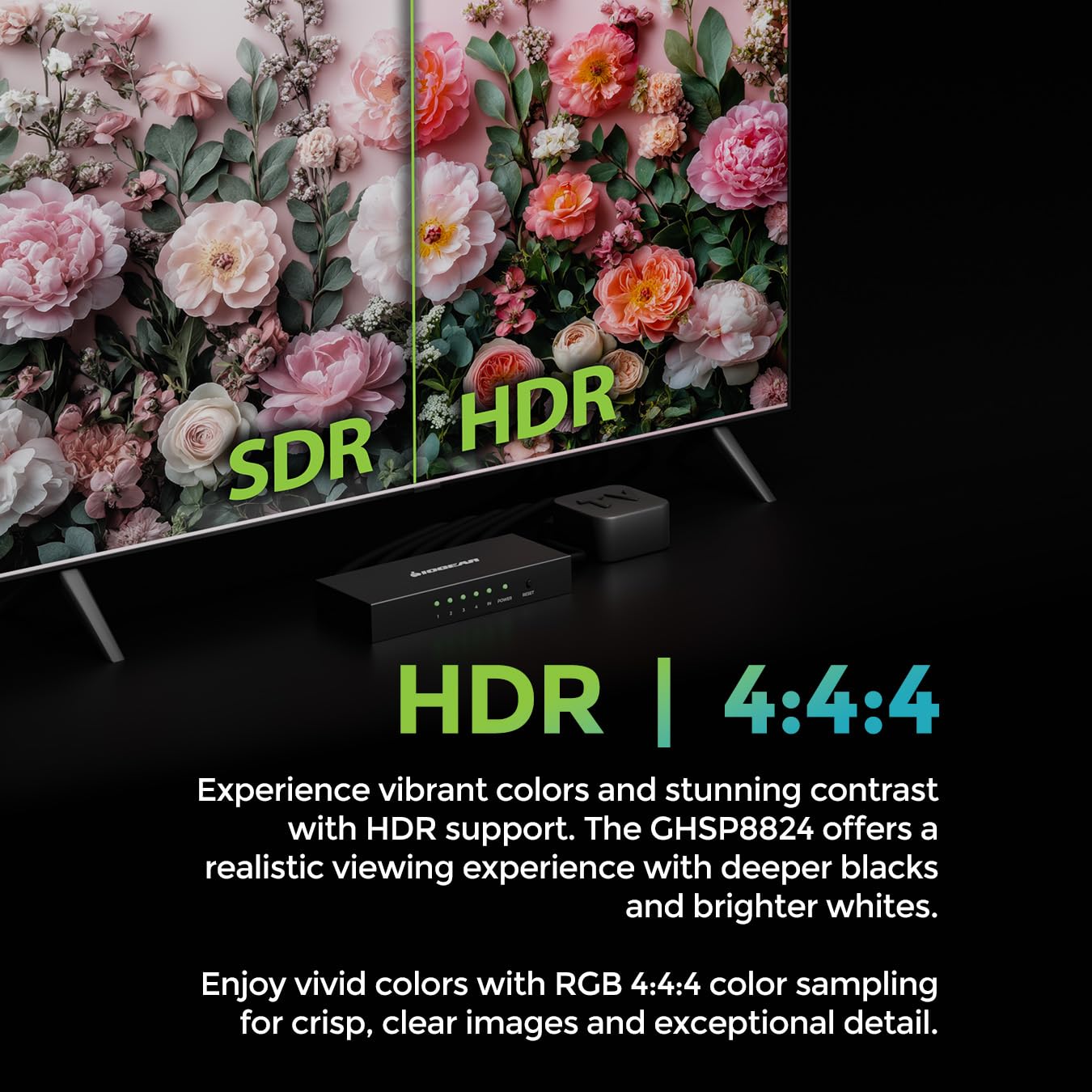 IOGEAR Divisor HDMI de 2 puertos 8K - HDMI 2.0, 4K 60Hz UHD, HDCP 2.2, Dolby Audio, HDR, gestión EDID - Duplicado 1 fuente HDMI a 2 pantallas (GHSP8822)