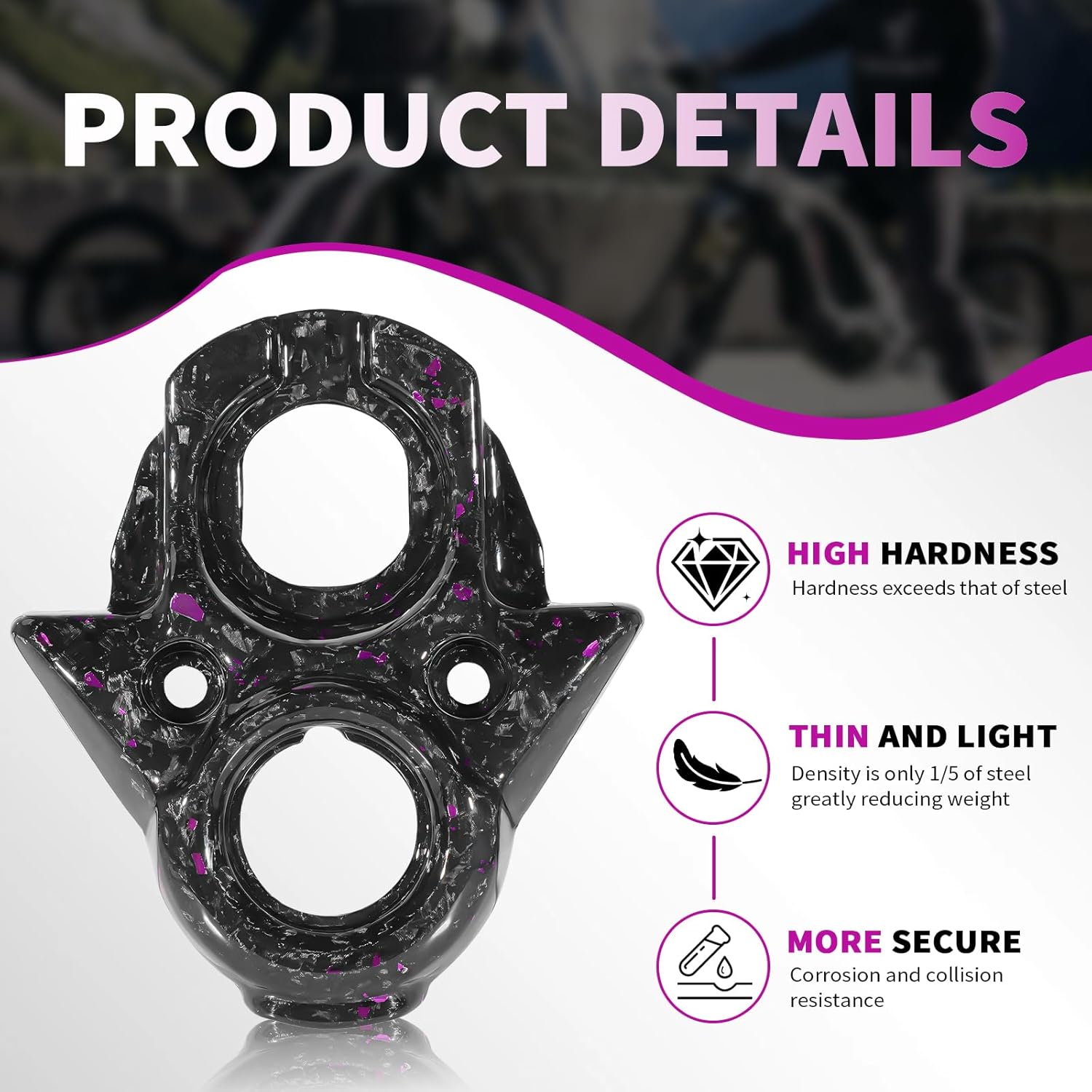 Funparts Motorcycle Carbon Fiber Ignition Key Switch Cover for Surron Sur Ron Light Bee X/S/LBX Segway X260 X160 Electric Dirt Bike Purple