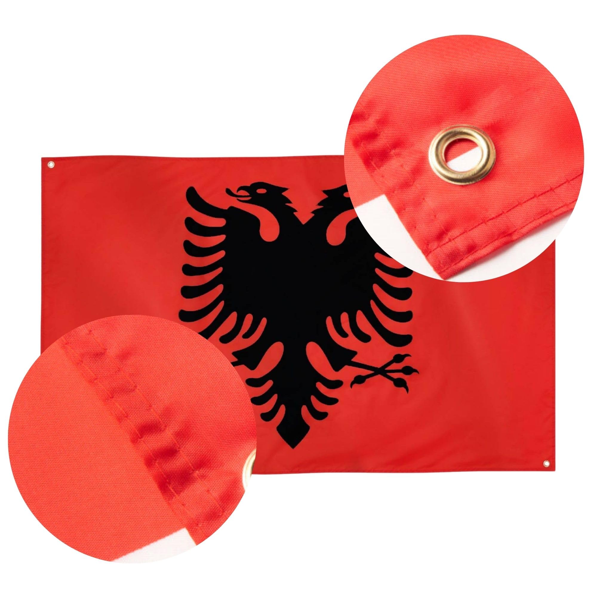 Albanien Flagge – 90 X 150 Cm, Aus Polyester Mit Ösen, Wetterfest Für Innen & Außen