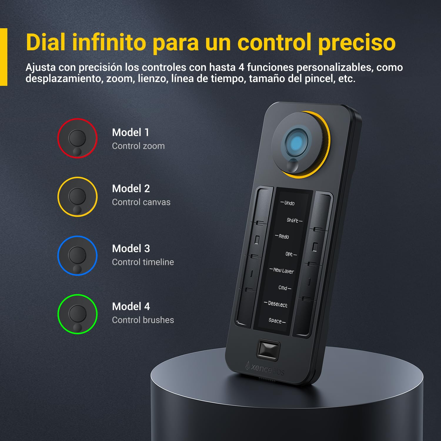 Xencelabs Quick Keys para Tableta Gráfica con Pantalla OLED Teclado Programable Teclas de Atajo Personalizables Teclado Programable para Tabletas Gráficas PC Portátil