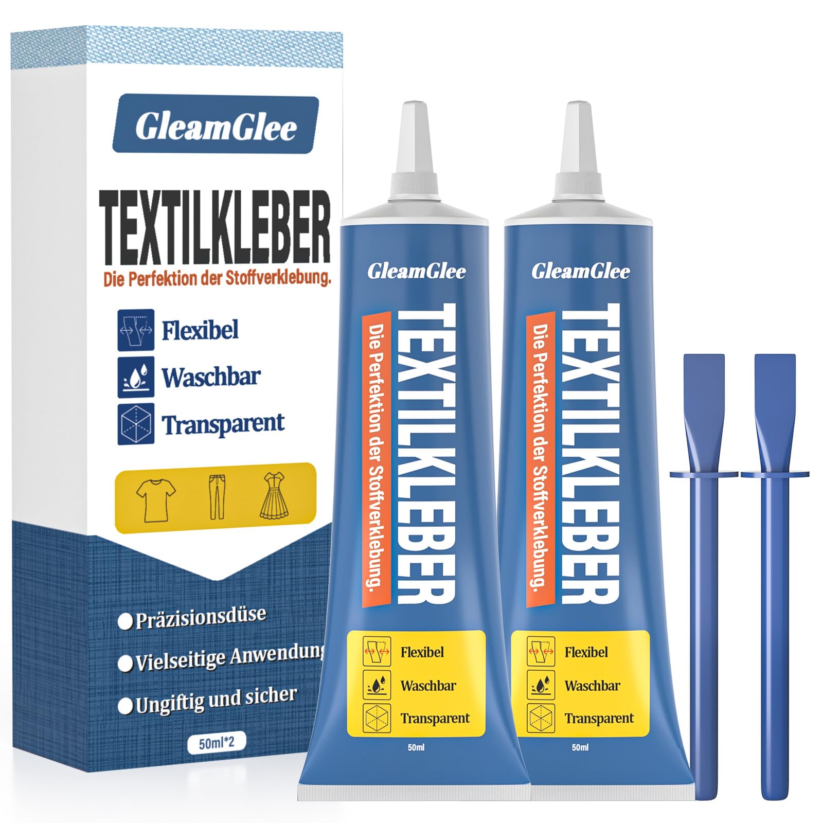 100 ml Textilkleber, Wasch- und bügelbeständig Stoffkleber Textilkleber, Permanenter Kleber für Stoffe, Baumwolle, Leder, Jeans und mehr