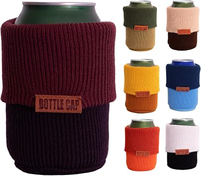 2-in-1 Can and Bottle Sleeve - Insulated Cozy Fits 12 oz, 16oz+ Cans, Bottles & Coffee Cups. Keeps Drinks Cold With Non-Slip Base. Reversible and Double-Layer. Eggplant & Burgundy, Single