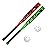 Ortiz34 Bat & Ball Set - Graffiti Plastic Bat & Ball Homerun Set- David Ortiz Backyard Baseball Set for Youth, Kids, Teenagers, Adults (2 Pack Bat & Ball Set, Red/Green)