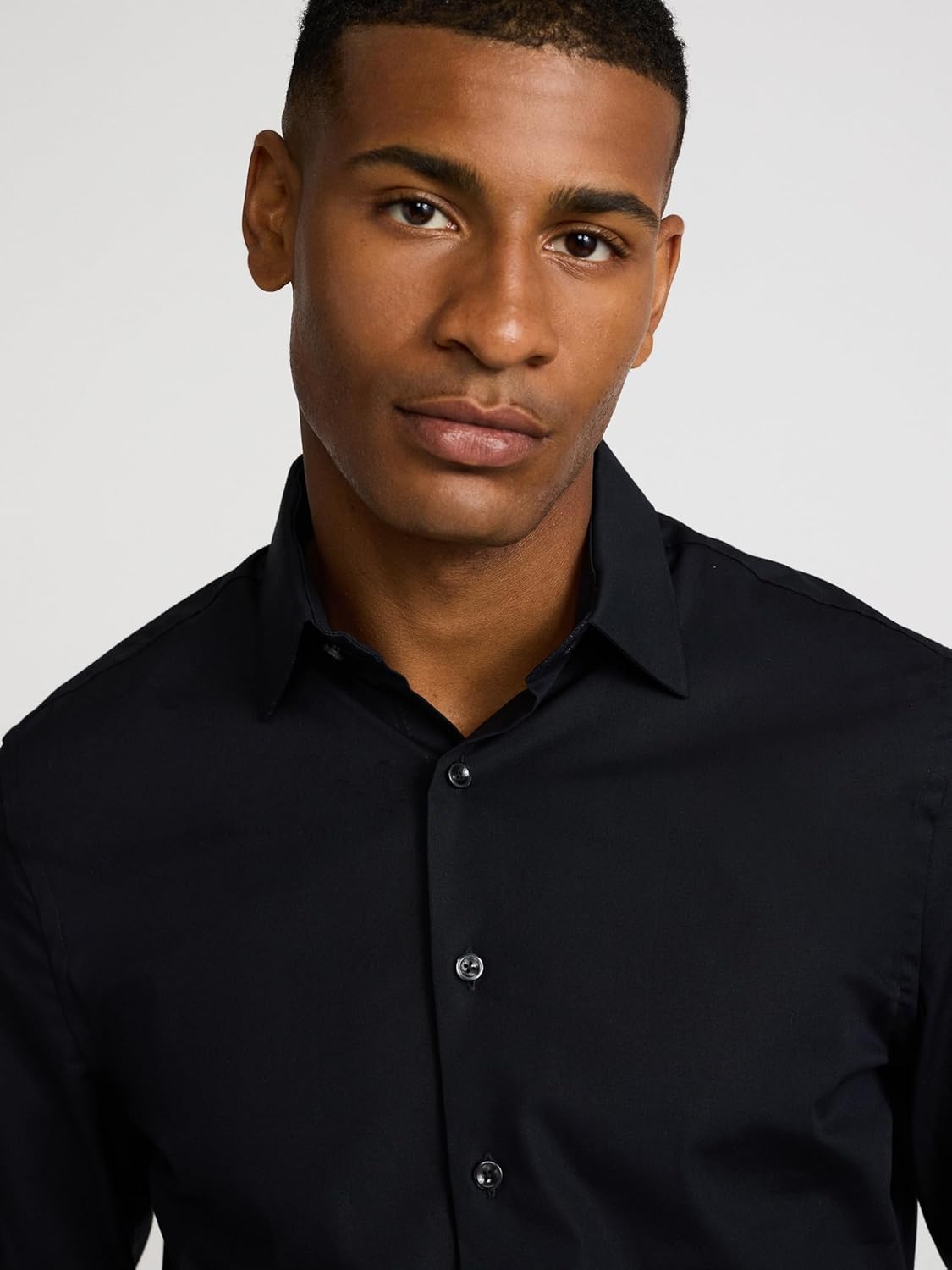 EXPRESS Men’s 1MX Stretch Dress Shirt – Slim Fit Performance Cotton, Long Sleeve Button-Up, Easy Care - Image 2