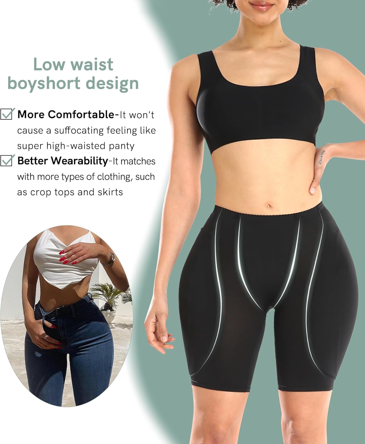 Women Hip Pads Shapewear Padded Underwear Butt Pads Shaping Thigh Enhancer Booty Lifter shapewear for Bigger Butt - Image 3