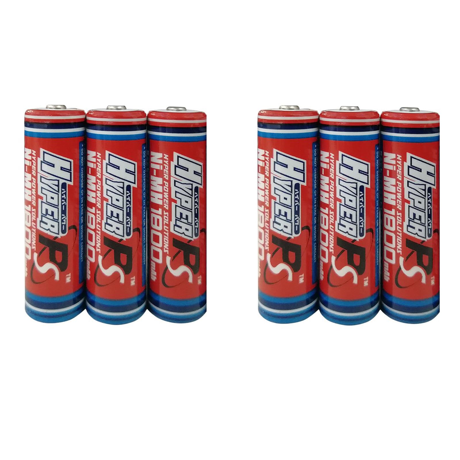HYPERPS 6 Pack 1.2V AA 1800mAh Ni-MH Rechargeable Battery for High-Drain Devices, Quick Charge