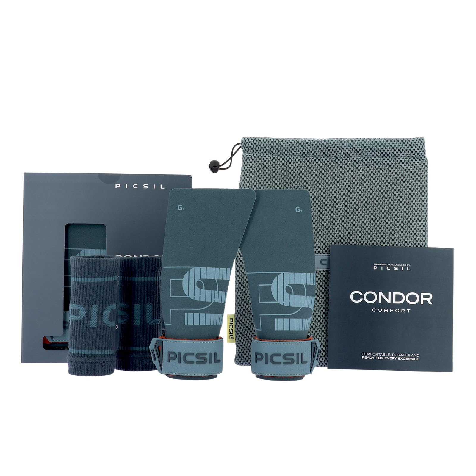 PICSIL - Condor Grips | Magnesium Enhanced Grip | Premium Hand Protection | Ideal for Cross Training, Gym & Calisthenics | Designed for Athletes of All Levels | G, Midnight