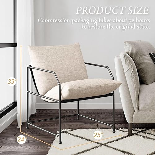 Miniatura 2 de Silla decorativa, sillas de sala de estar, juego de 2 cómodas sillas de lectura para dormitorio, silla de salón tapizada, moderna de mediados de