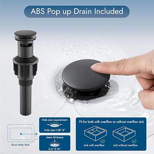 Miniatura 5 de Grifo de lavabo de baño de 4 pulgadas, juego central de lavabo, grifo mezclador de lavabo de doble agujero, dos asas, boquilla giratoria de 360