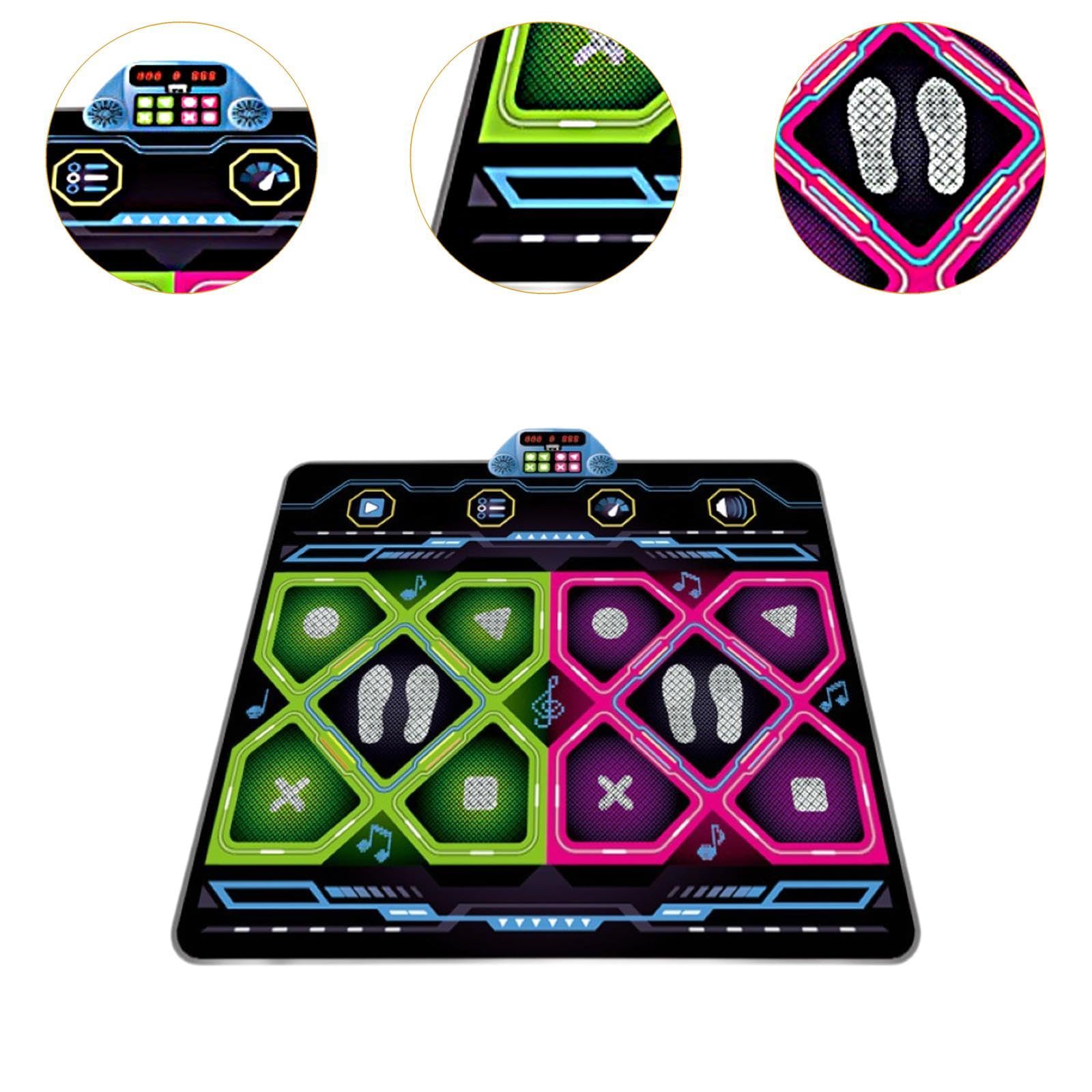Milageto Tappetino da Ballo per 2 Giocatori, Divertente, interattivo, Portatile, Pratico, Facile da Usare, Resistente, Ideale Come Regalo.