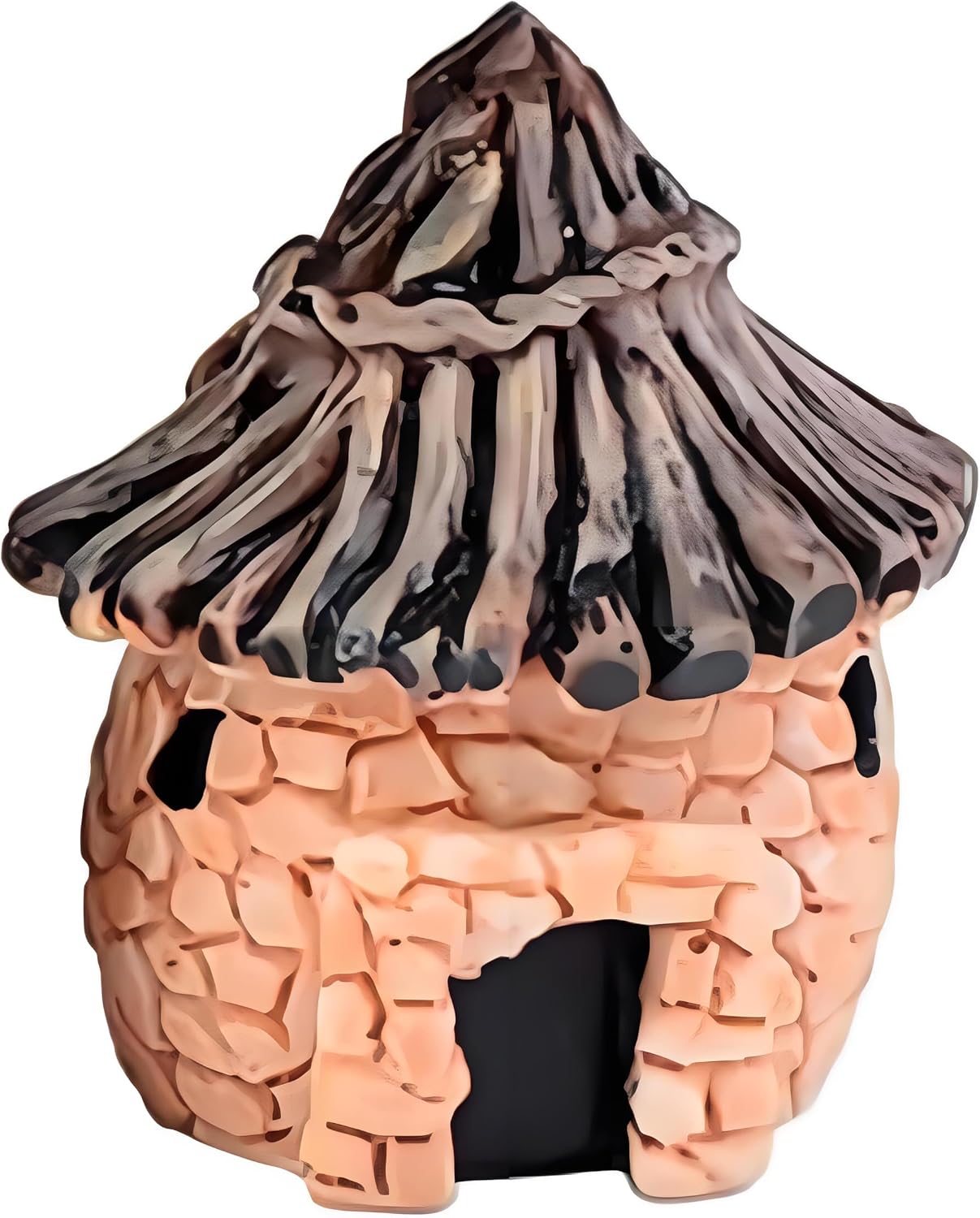 Fairy Garden Mini House Accessories, Miniature Village Hut Figurine Cottage, DIY Micro Landscape Decor Ornaments for Bonsai, Succulent Planting (B)