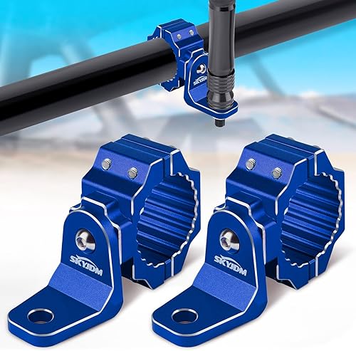 Miniatura 1 de 2 unidades de soporte de luz para látigo de bandera UTV para barra de rollo de 1.75 a 2 pulgadas, aluminio resistente con agujero giratorio de 360,