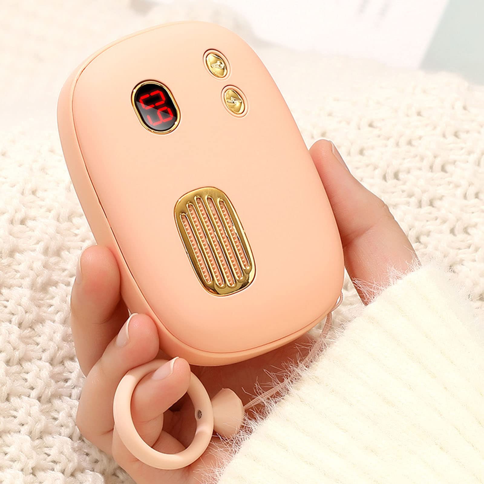 Chauffe-Mains USB 6000mAh Power Bank Externe à Puissance Mobile Main Électrique Réchauffeur de Mains Portable Cadeaux,Rose