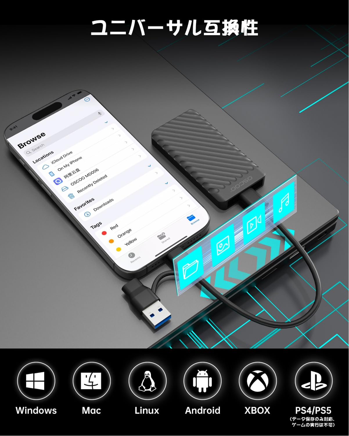 Amazon.co.jp: OSCOO 2TB External SSD up to 2000MB/s - USB 3.2