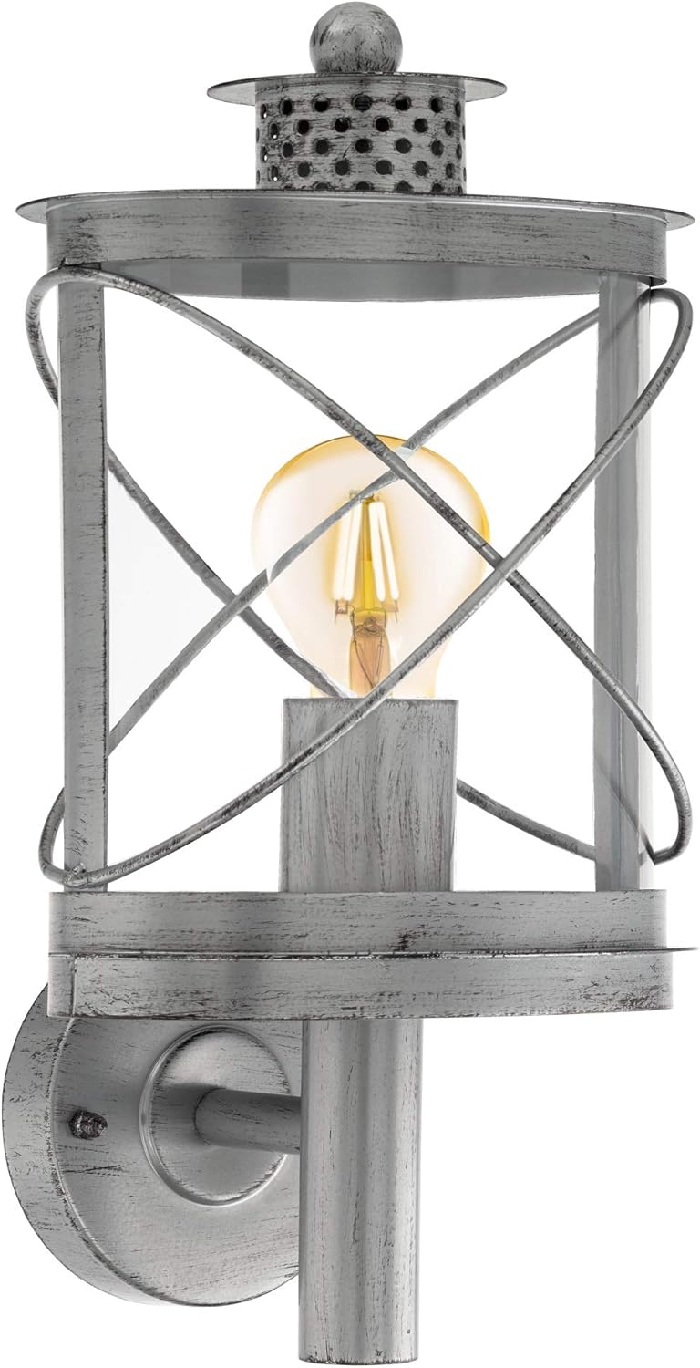 EGLO 94865 E27 Silver-Antique Outdoor Wall Light HILBURN 1