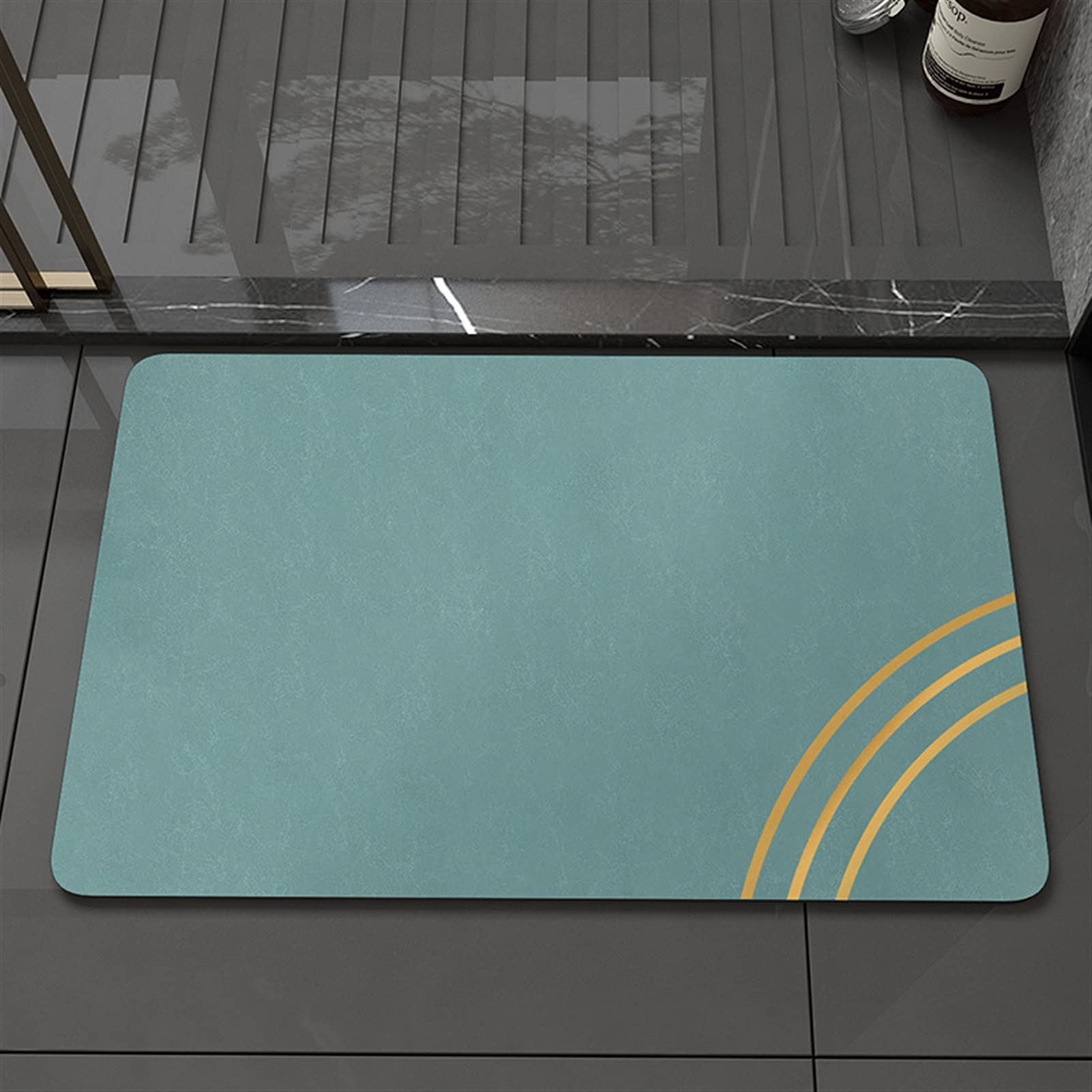 Diatomite rutschfeste Badematte, schnell trocknend und super saugfähig, für Badezimmer, 40 x 60 cm, Beige