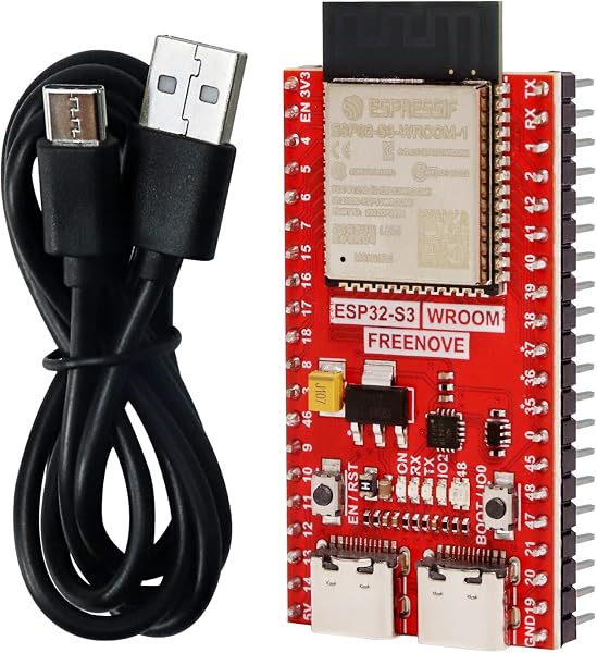 Freenove ESP32-S3 ESP32 S3 Board Lite (16 MB Flash), デュアルコア32ビット240 MHzマイクロコントローラー, オンボード無線, Python Cコード, 例題プロジェクトチュートリアル - 1