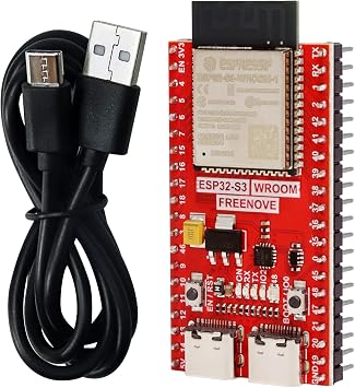 Freenove ESP32-S3 ESP32 S3 Board Lite (16 MB Flash), Dual-core 32-bit 240 MHz Microcontroller, Onboard Wireless, Python C Code, Example Projects Tutorial