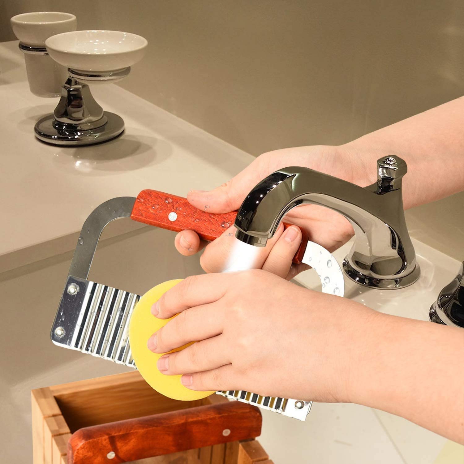 POFET Set di tagliapone, stampo in legno per fare il sapone e tagliare la pagnotta, kit con taglierina dritta e ondulata in acciaio inossidabile
