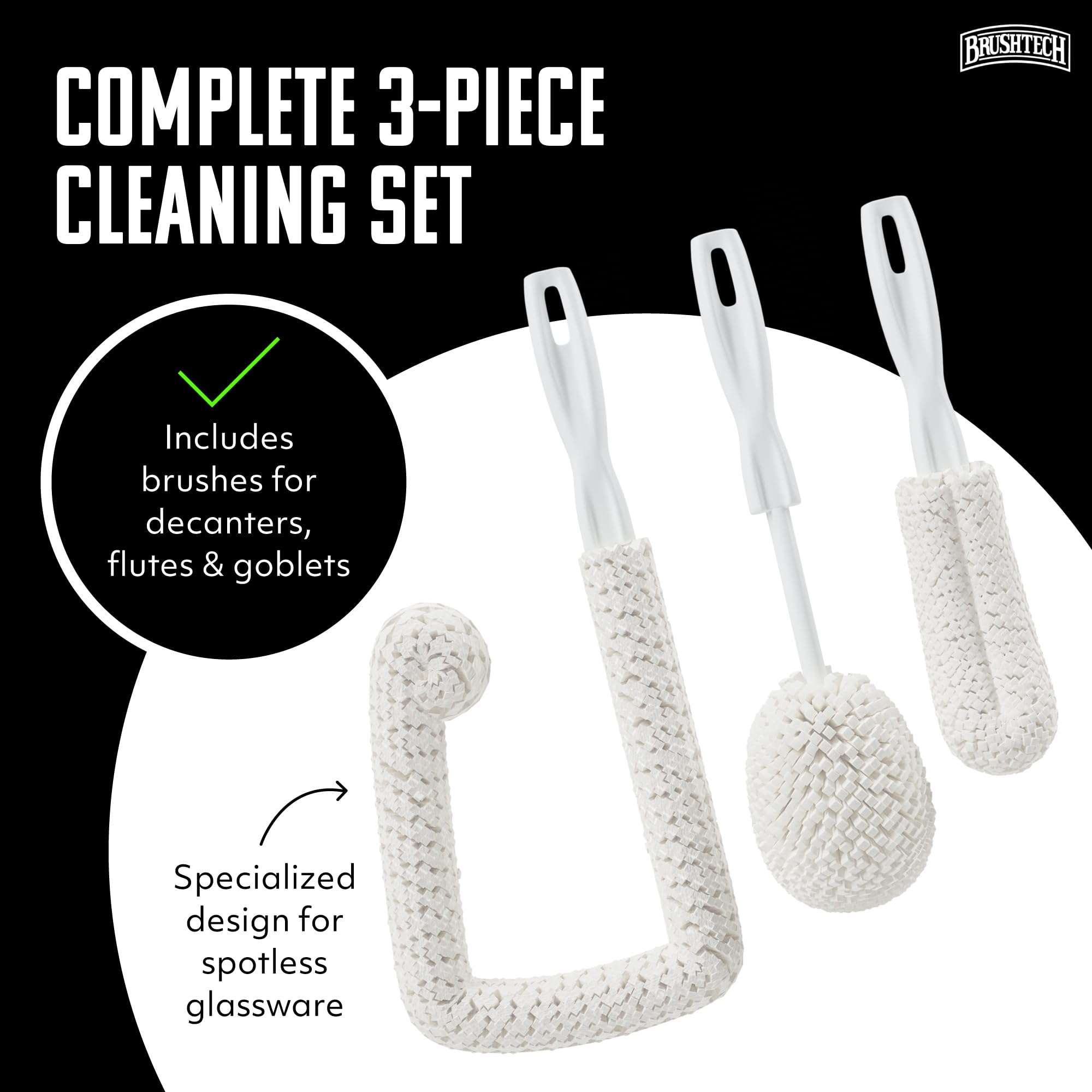Brushtech B233C Sommelier's Kit Lavanderia, Set 3 Spazzole