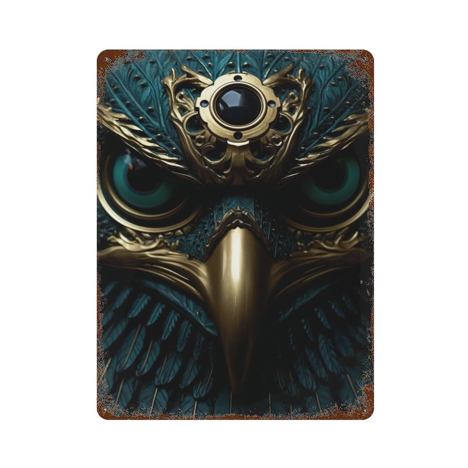 The Steampunk Eagle Vintage Metal Tin Sign 15.7"x11.8", for Cafe, Home Bar And Lounge Decor, Vintage Wall Decor