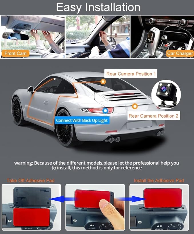 Cámara Dash Cam 4K para Carros 3 Canales WiFi 64GB miniatura 7