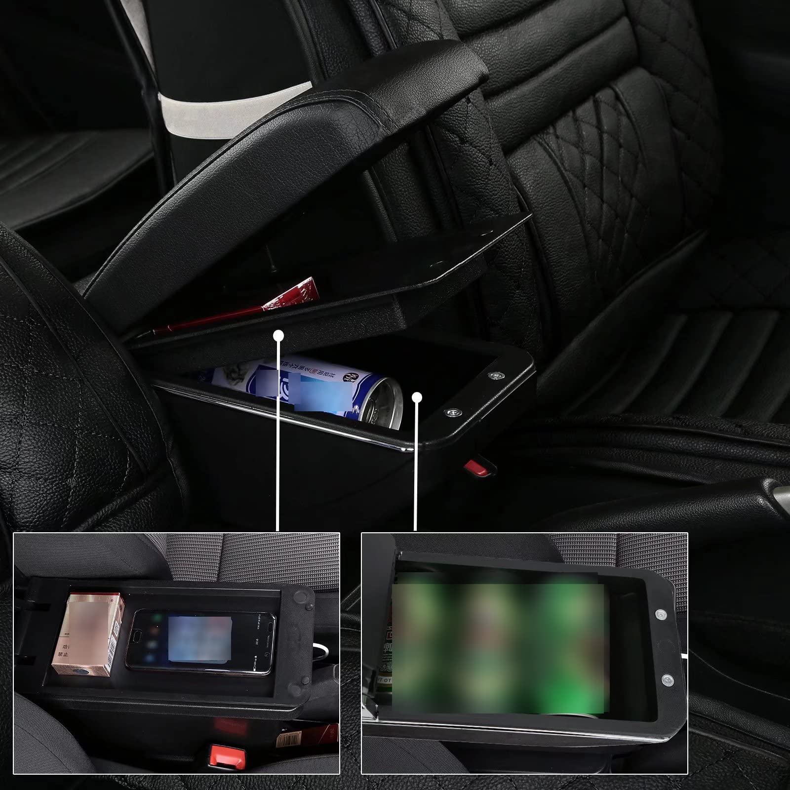 Bracciolo Auto Per Citroen C1 2009-2014 - Console Centrale Con Portabicchieri E Portaoggetti - Foto 3