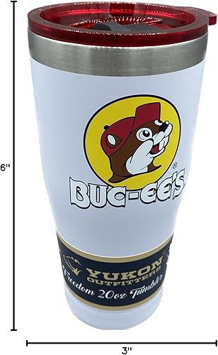 Miniatura 4 de Buc-ee's White Stainless Steel Freedom Tumbler With Color Logo, Double Wall Vacuum Insulated, Tinted Slide Lid, Powder Finish, 20 Ounces
