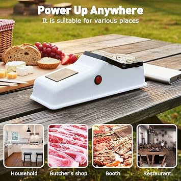Electric Knife Sharpener, 2026 New USB Electric Knife Sharpener, With Replacement Grinding Tools, Quick Sharpening & Polishing, Stable Non-slip Base, Double Sided Knifes Sharpener (1)