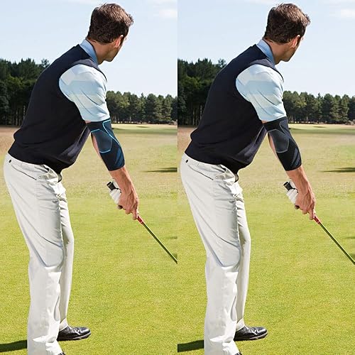 Miniatura 4 de Manga de soporte de brazo, manga de compresión de codo (1 par), coderas de tenis para tendinitis y codo de tenista, mangas de apoyo de brazo para