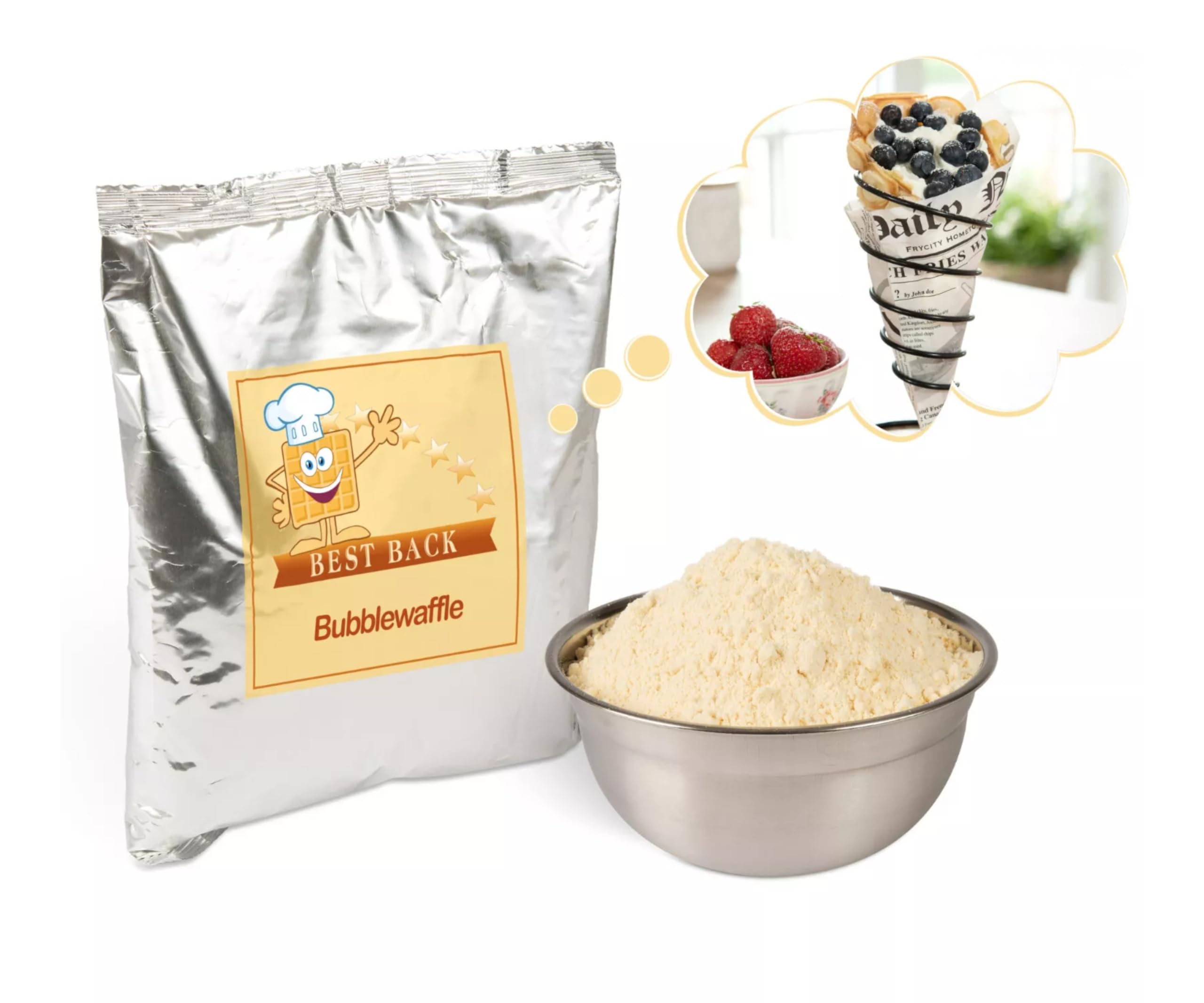 BEST BACK Bubble Waffel Backmischung 5 kg, 5er Pack (1kg)