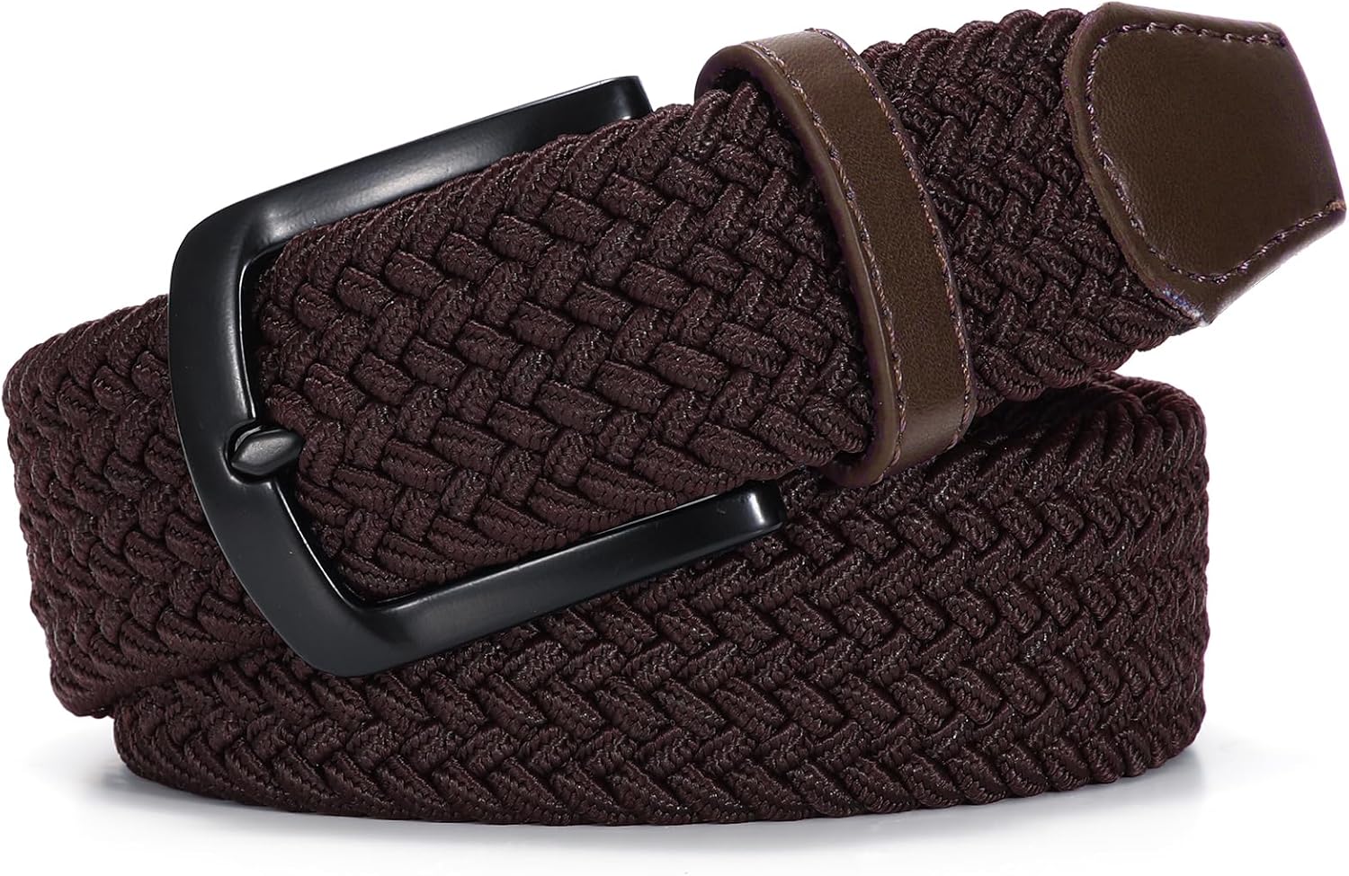 SUOSDEY Men Stretch Braided Belt, Elastic Belt for Jeans Pants Casual Golf Belt 1 3/8" - Image 7