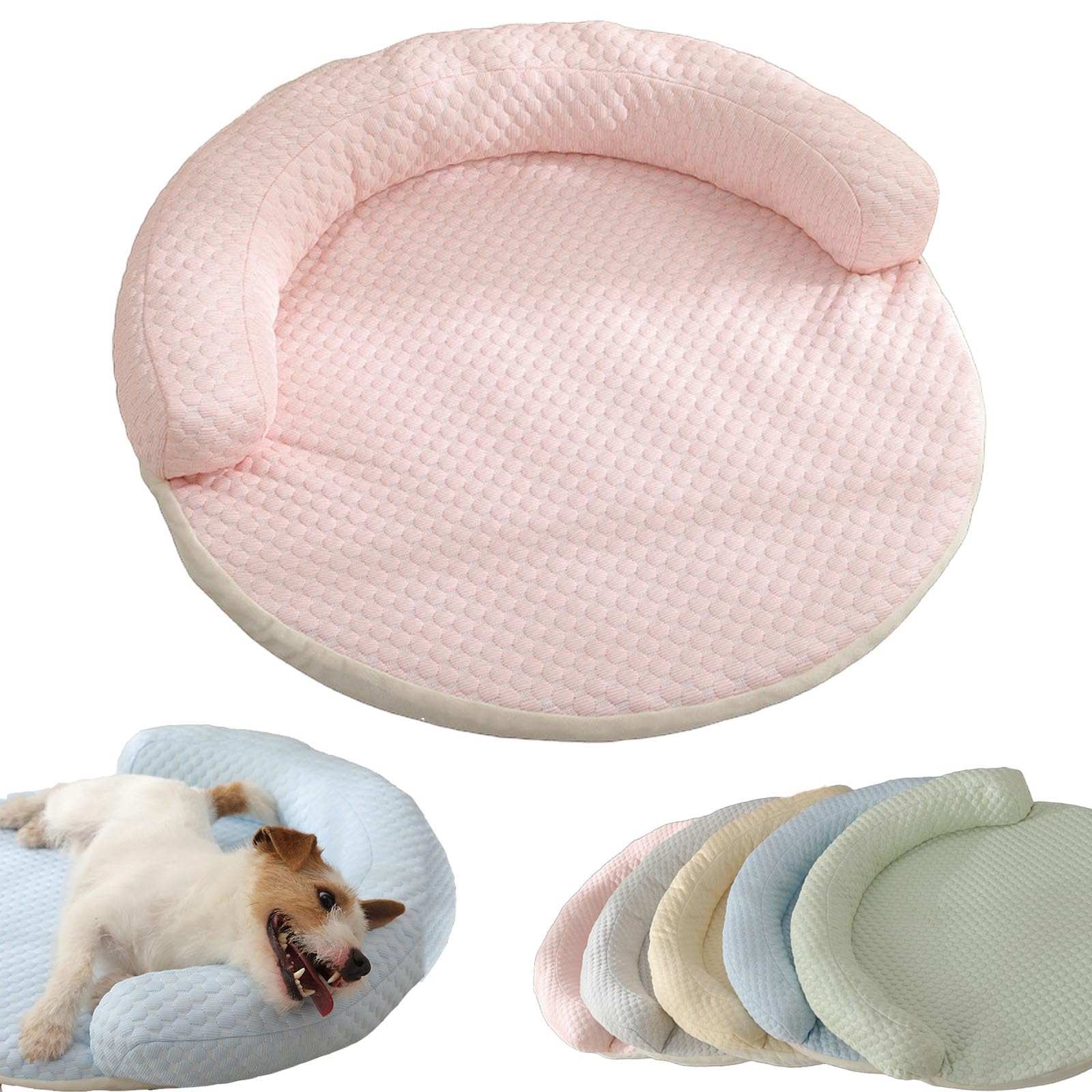 Breeze Bed for Cats, Cooling Cat Bed, Machine Washable, Cooling Beds for Dogs, Coolin Memory Foam with Heat-Absorbing Ice Silk Fabric, Waterproof & Breathable Design (Pink, 90cm(Within 45 catties))