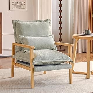 VINGLI Mid-Century Modern Cloud Accent Armchair with Lumbar Pillow, 6.3'...