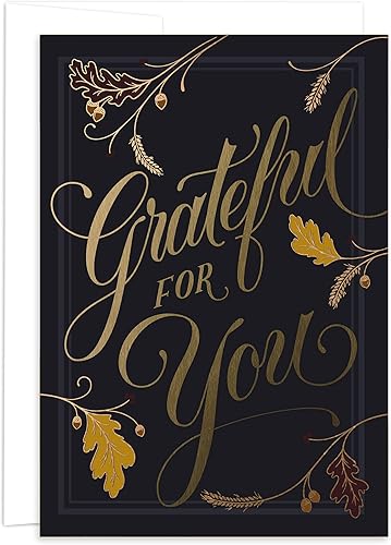 Hallmark Business Premium - Tarjeta de Acción de Gracias para clientes (Grateful for You) (paquete de 25 tarjetas de felicitación)