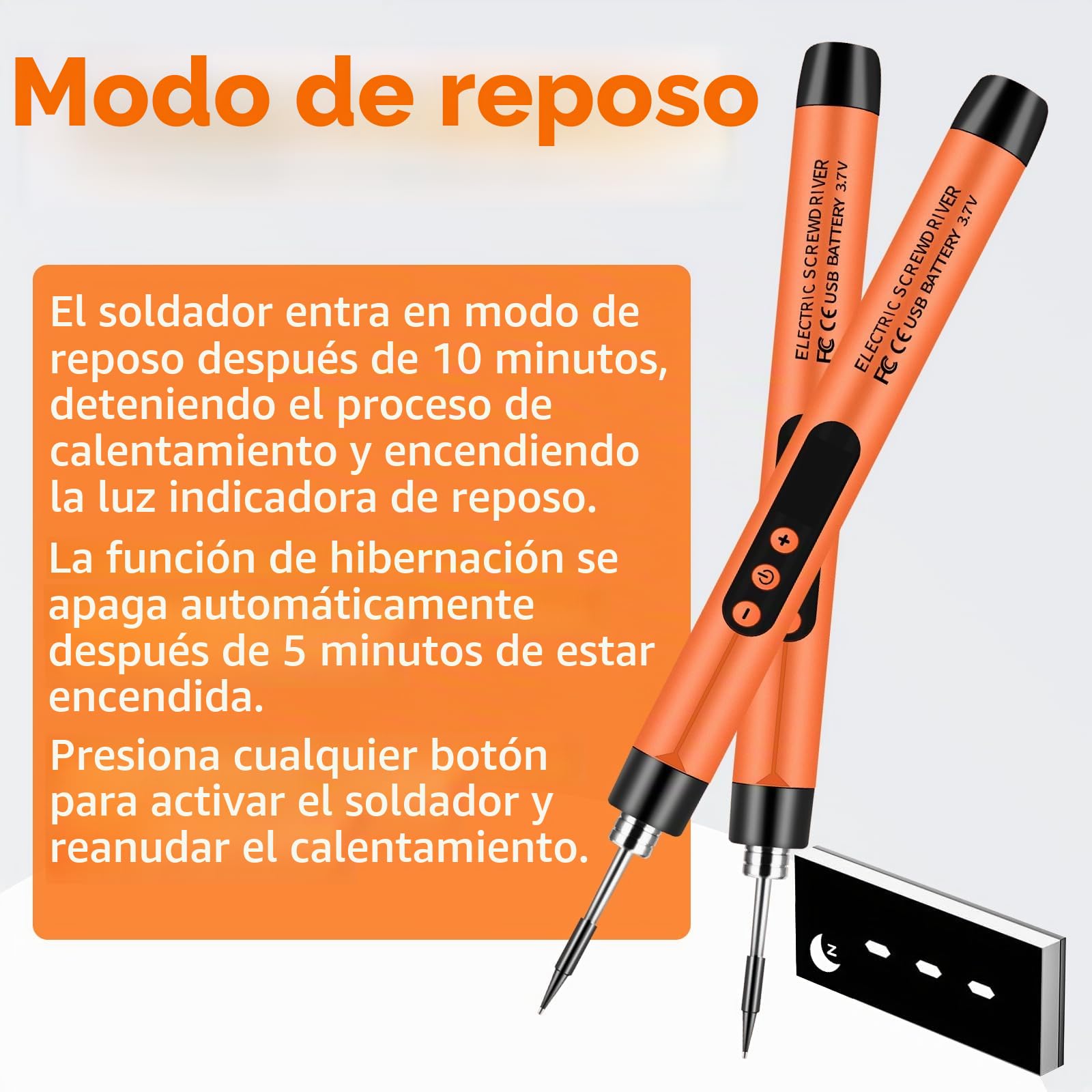 diymore Juego de soldador inalámbrico USB-C con pantalla LCD, temperatura ajustable 260℃-420℃ Pasador de soldadura portátil recargable para reparación electrónica, proyectos de bricolaje, fabricación