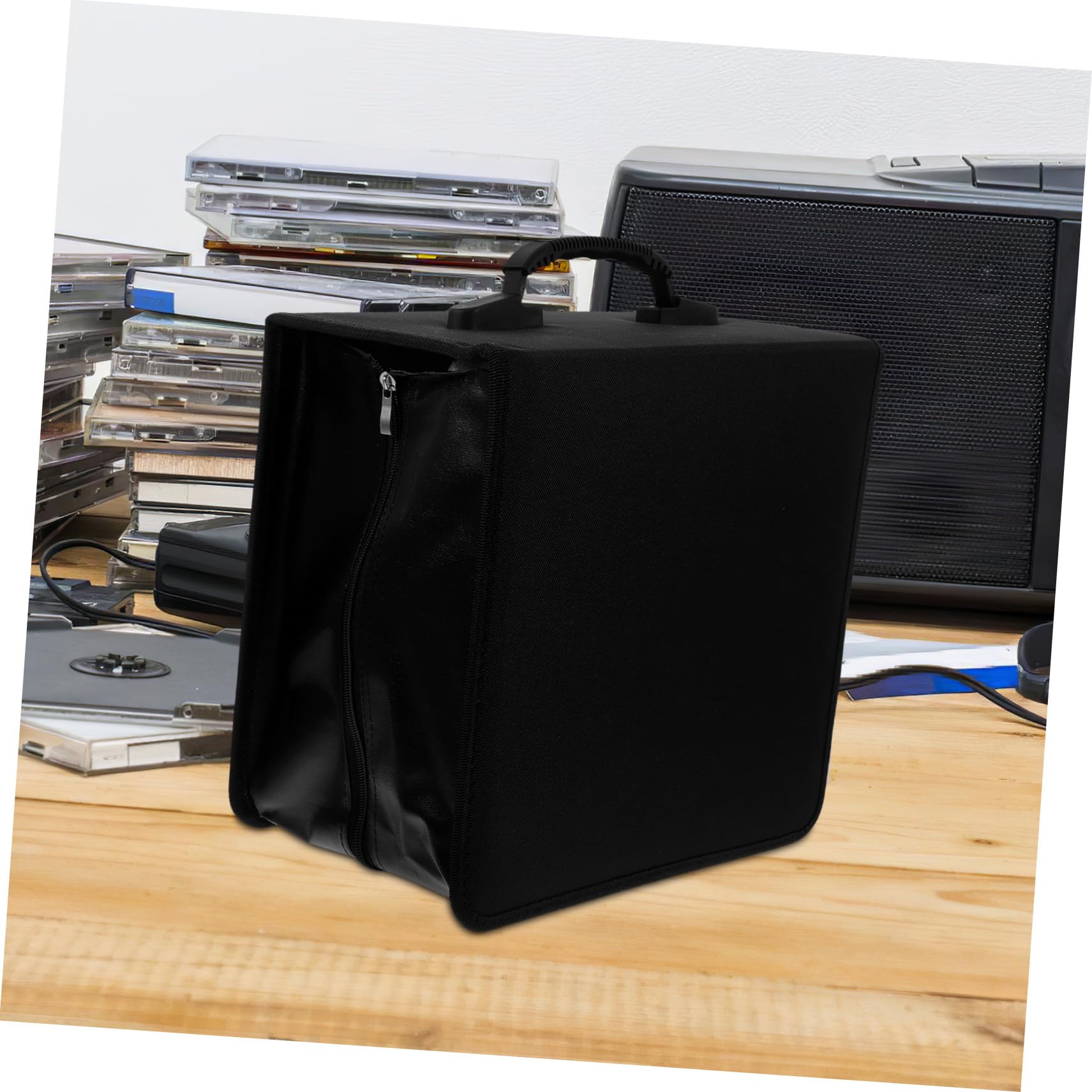 VALICLUD Scatola Porta Dvd in Pu con Maniglia Custodia Rigida Porta Dvd Contenitore per CD per Auto e Trasporto