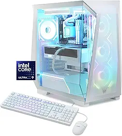 acer Desktop para jogos Predator Orion 6000 | Processador Intel Core Ultra 9 285K | NVIDIA GeForce RTX 5080 (1801 AI Tops) | DDR5 de 32 GB | SSD Gen 4 de 1 TB | Wi-Fi 7 | Windows 11 Home | PO6-605