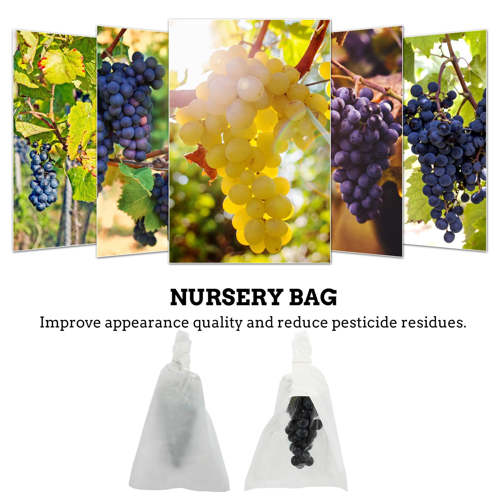 YARNOW 100 Stück Transparente Schutzbeutel für Weintrauben aus Papier zur Reife und Farbgebung mit Kreativem Design für Garten und Obstpflanzen