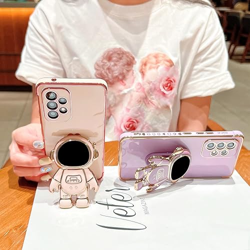 Miniatura 3 de phylla Samsung Galaxy A53 0.18 oz 6.5" Funda de teléfono de lujo chapado en astronauta con soporte para cámara con protección de cámara, lindo