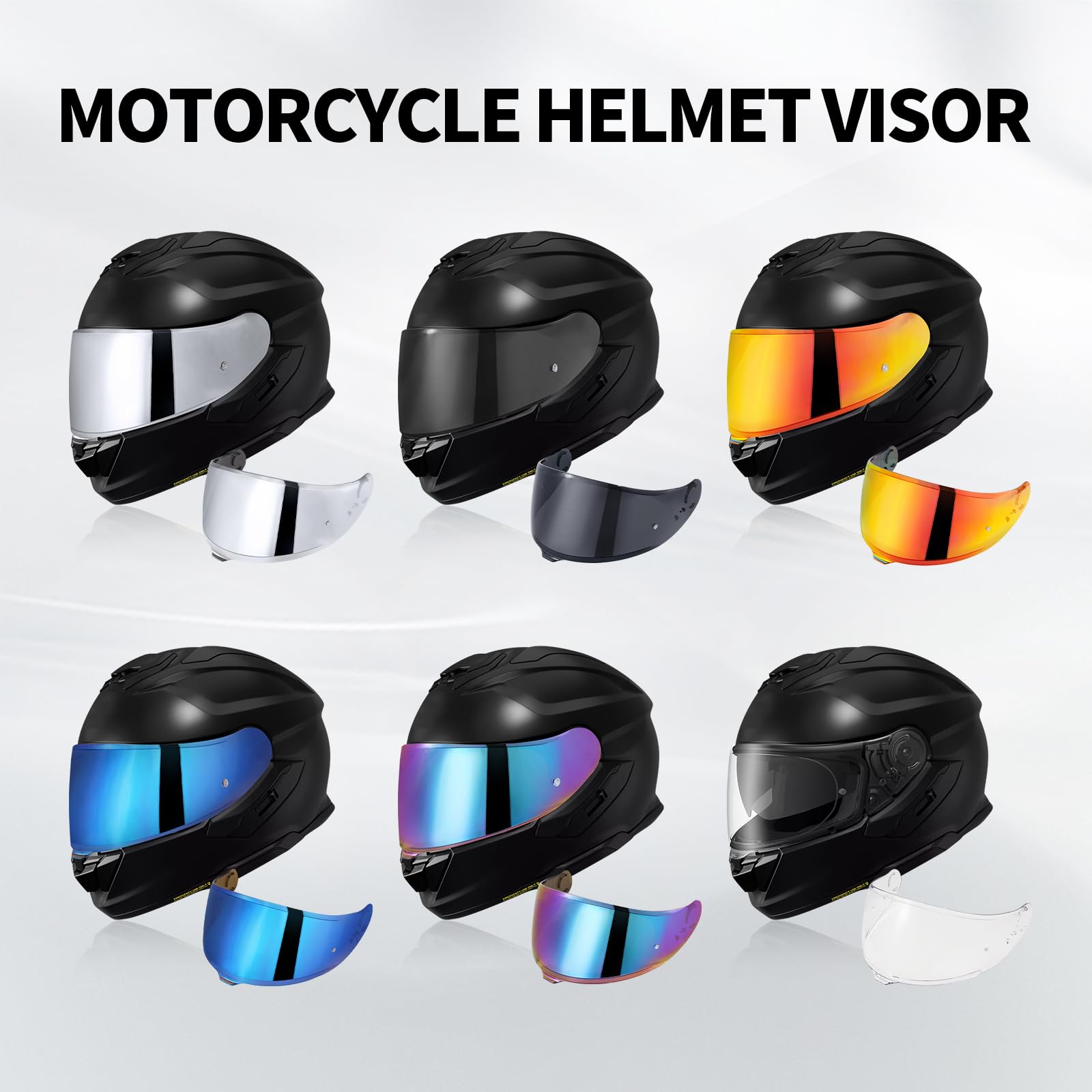 Motorradhelm Visier für GT Air 3 CNS-1C,Helmvisier Motorrad Windschutz Helm Objektiv Visier Vollgesichts,Helmvisiere Zubehör Ersatz (Silber)
