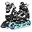 MammyGol Adjustable Inline Skates for Boys Girls Kids Youth with Light up Wheels,Illuminating Beginner Black Blades Roller Skates for Boys Size 1 2 3 4 Ages 6-8 8-10