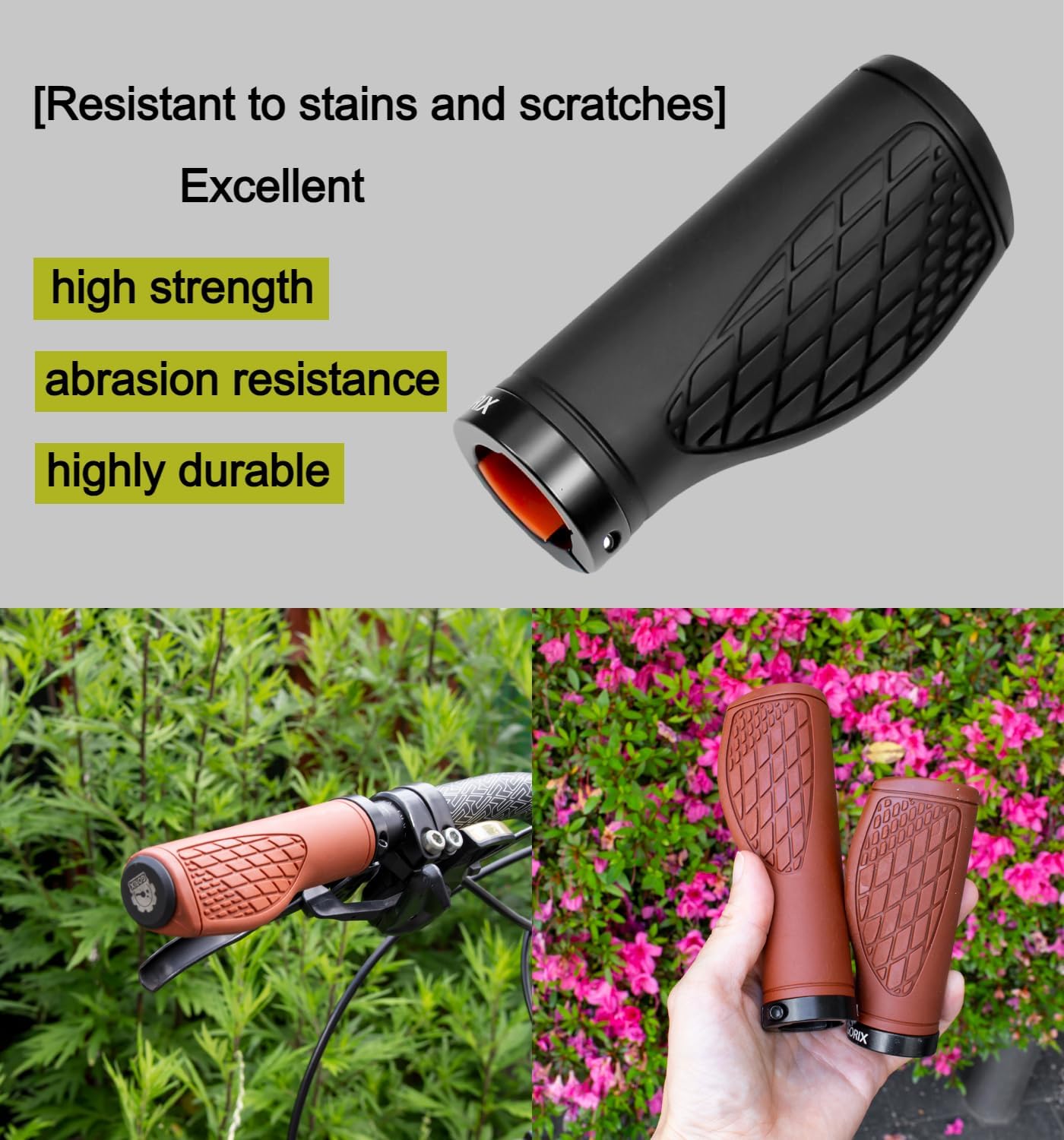 GORIX Bike Ergo Grips Bar End Cycle Lock On Handlebar Mountain Bicycle MTB [95mmｘ95mm・128mmｘ95mm](GX-AGOO)