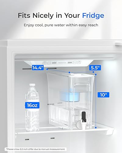 Miniatura 7 de Waterdrop Dispensador de filtro de agua alcalino delgado, 35 tazas, gran capacidad, larga vida útil de 100 galones, filtración más rápida, reduce el